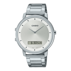 Casio,Men's Watch Analog-Digital, Silver Dial Silver Stainless Steel Band, MTP-B200D-7EDF