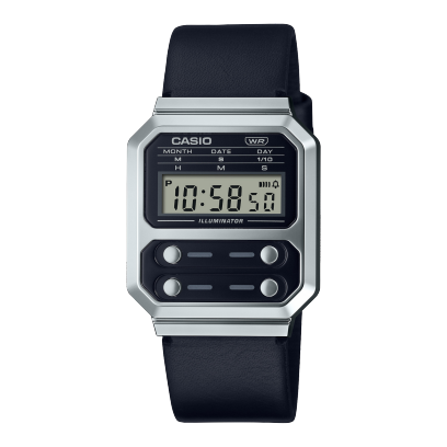 Casio men analog watch, black dial with comfortable strap, model CS-A100WEL-1ADF, Bahrain