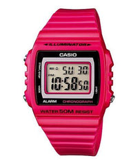 Casio, Men’s Watch Digital, Grey Dial Pink Resin Band, W-215H-4AVDF