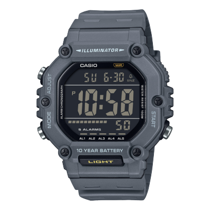 Casio Men's Watch Digital Black Dial with Grey Resin Band, AE-1600H-8BVDF