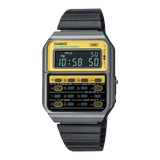 Casio Vinatge Unisex Watch Digital Yellow Dial With Black Stainless Steel Band, CA-500WE-7BDF