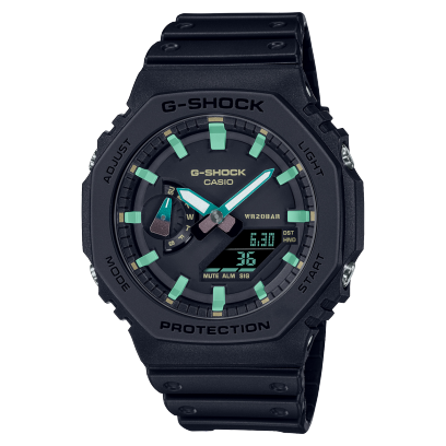 G-Shock Men's Watch Analog-Digital Dial with Black Resin Strap, GA-2100RC-1ADR