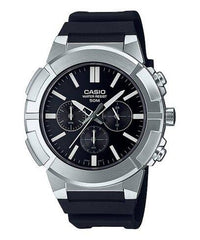 Casio,Men's Watch Analog,Black Dial Black Resin Band, MTP-E500-1AVDF