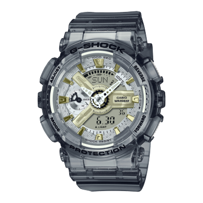 G-Shock Women's Watch Analog-Digital Dial with Transparent Resin Band, GMA-S110GS-8ADR