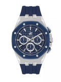 Beverly Hills Polo Club Men's Analog Watch, Blue Dial Multi-Function With Blue Silicon Strap, BP3624X.851