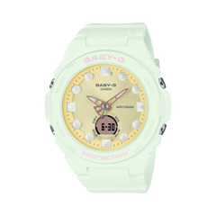 Baby-G Women's Watch Analog-Digital Gold Dial with Mint Green Resin Band, BGA-320FH-3ADR