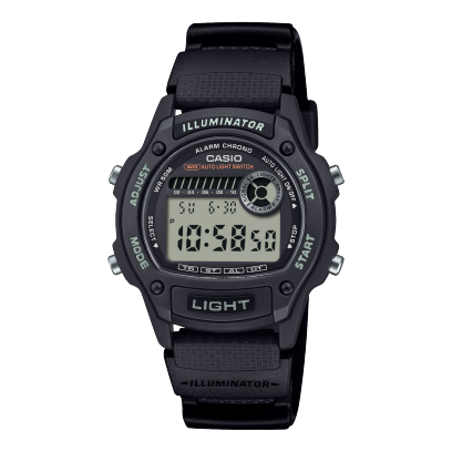 Casio Unisex Watch Digital Dial with Black Fabric Band, W-220H-1AVDF