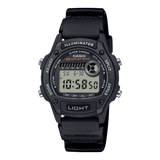 Casio Unisex Watch Digital Dial with Black Fabric Band, W-220H-1AVDF