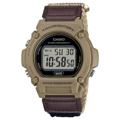 Casio men analog watch, black dial with comfortable strap, model CS-W-219HB-5AVDF, Bahrain
