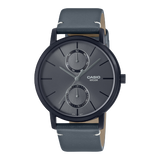 Casio,Men's Watch Analog, Grey Dial Grey Leather Band, MTP-B310BL-1AVD