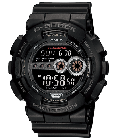 G-Shock Men's Watch Digital Dial with Black Resin Strap, GD-100-1BDR