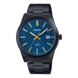 Casio, Men’s Watch Analog,Blue Dial Black Stainless Steel Band, MTP-VD03B-2AUDF