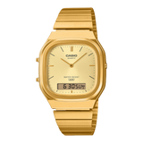 Casio men analog watch, golden dial with golden stainless steel band, model CS-AQ-240EG-9ADF, Bahrain