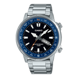 Casio, Menâ€™s Watch Analog, Blue Dial Silver Stainless Steel Band, MTD-130D-1A2VDF