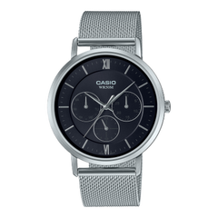 Casio,Men's Watch Analog, Black Dial Silver Stainless Steel Mesh Band, MTP-B300M-1AVDF