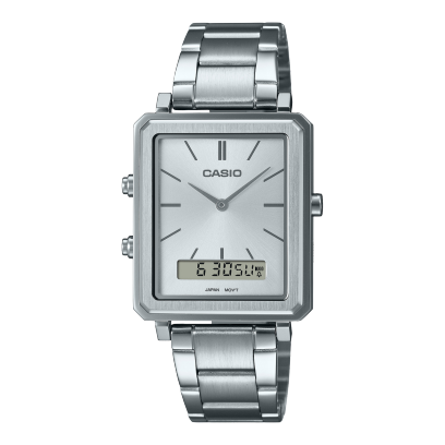 Casio men analog watch, silver dial with comfortable strap, model CS-MTP-B205D-7EDF, Bahrain