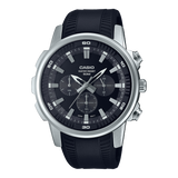 Casio,Men's Watch Analog,Black Dial Black Resin Band, MTP-E505-1AVDF