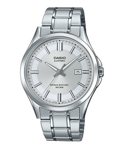 Casio, Men’s Watch Analog, Silver Dial Silver Stainless Steel Band, MTS-100D-7AVDF