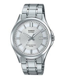 Casio, Menâ€™s Watch Analog, Silver Dial Silver Stainless Steel Band, MTS-100D-7AVDF