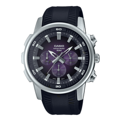 Casio,Men's Watch Analog,Purple Dial Black Resin Band, MTP-E505-6AVDF