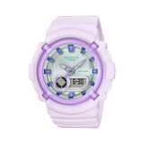 Baby-G Women's Watch Analog-Digital Silver Dial with Purple Resin Band, BGA-280SW-6ADR