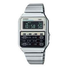 Casio Vinatge Unisex Watch Digital White Dial With Silver Stainless Steel Band, CA-500WE-7BDF