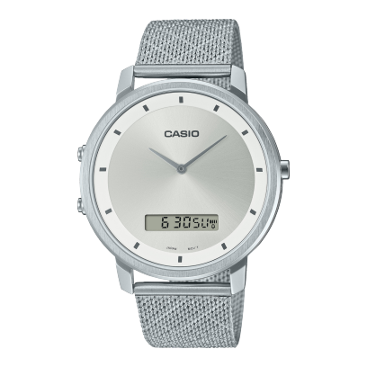 Casio men analog watch, silver dial with comfortable strap, model CS-MTP-B200M-7EDF, Bahrain