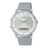 Casio,Men's Watch Analog-Digital, Silver Dial Silver Stainless Steel Mesh Band, MTP-B200M-7EDF