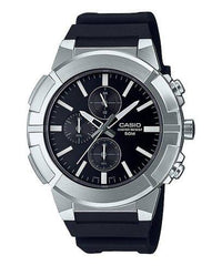 Casio,Men's Watch Analog,Black Dial Black Resin Band, MTP-E501-1AVDF