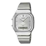 Casio men analog watch, white dial with silver stainless steel band, model CS-AQ-240E-7ADF, Bahrain