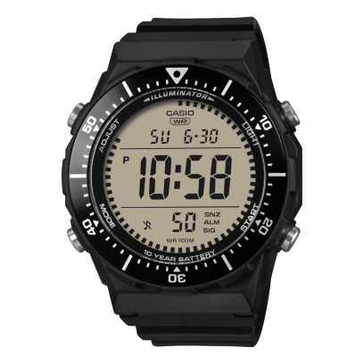 Casio men analog watch, white dial with rotating bezel and black resin band, model CS-AE-1700H-1AVDF, Bahrain
