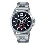 Casio,Men's Watch Analog, Black Dial Silver  Stainless Steel Band, MTP-E350D-1BVDF