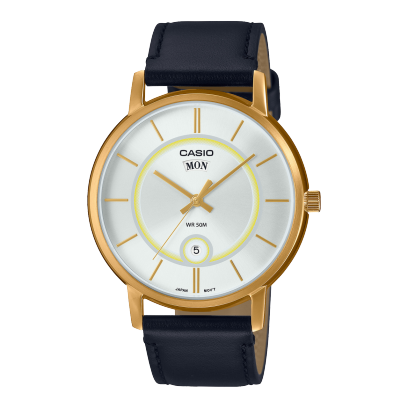 Casio men analog watch, white dial with comfortable strap, model CS-MTP-B120GL-7AVD, Bahrain