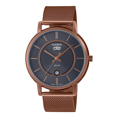 Casio men analog watch, black dial with comfortable strap, model CS-MTP-B120MR-8AVD, Bahrain