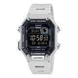 Casio Bluetooth Step Tracker Men's Watch Digital Dial With White Resin Strap, WS-B1000-8BVDF