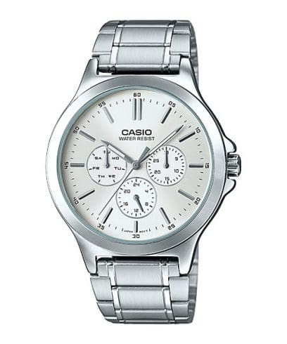 Casio, Men's Watch Analog, Silver Dial Silver Stainless Steel Band, MTP-V300D-7AUDF