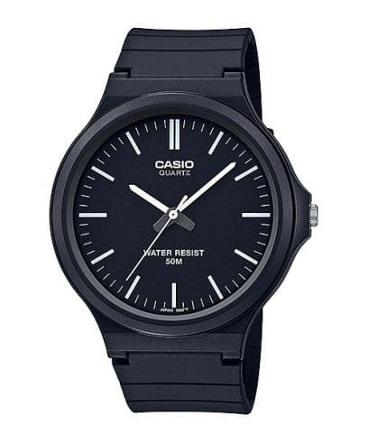 Casio men analog watch, black dial with comfortable strap, model CS-MW-240-1EVDF, Bahrain