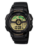 Casio, Men’s Watch Digital, Black Dial Black Resin Band, AE1100W