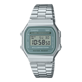 Casio Men's Watch Vintage Collection Digital, Blue Dial With Silver Stainless Steel Strap, A168WA-3AYDF