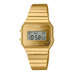 Casio Vintage Unisex Watch Digital Gold Dial With Gold Stainless Steel Band, A700WEVG-9ADF