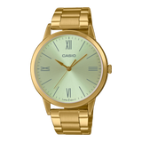 Casio,Men's Watch Analog,Silver Dial Gold Stainless Steel Band, MTP-E600G-9BDF