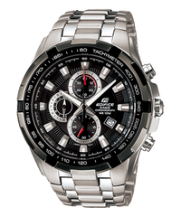 Edifice Men's Chronograph Watch Analog Black Dial with Silver Stainless Band, EF-539D-1AVUDF