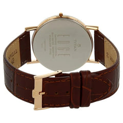 Titan Men's Watch Edge Collection Analog, Brown Dial Brown Leather Strap, 1595WL03