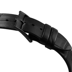 Titan Men's Watch Analog, Edge Collection Black Dial Black Leather Strap Watch, 1596NL01