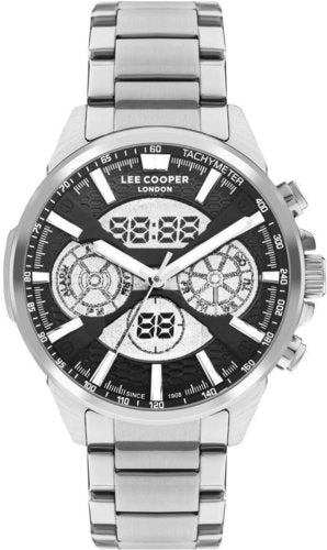 Lee Cooper Men's Watch Analog, Black Dial Metal Strap, LC07878.350 