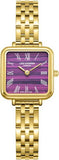 Lee Cooper Women's Analog Watch Purple Dial With Gold Metal Band,LC08226.180
