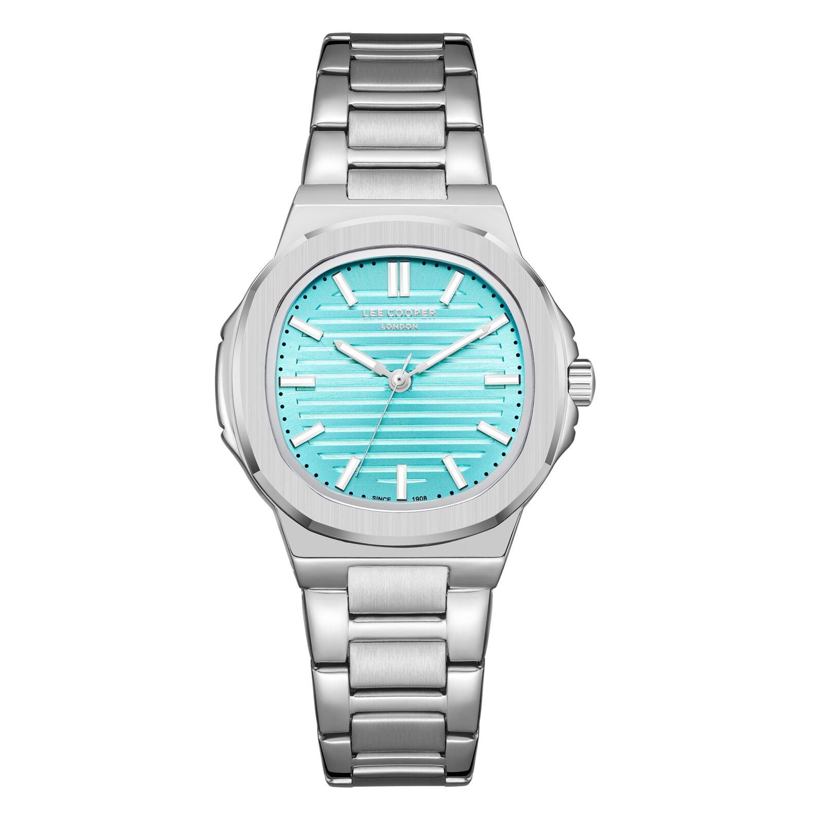 Lee Cooper Women's Watches Analog Tiffany Blue with Silver  Stainless Steel Band, LC08017.300