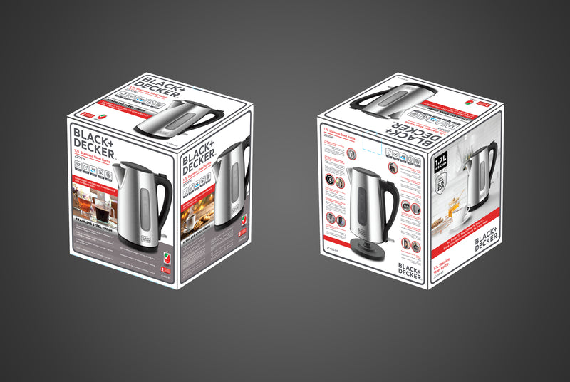 Black+Decker 1.7 liters 2200W Stainless Steel Cordless Kettle, JC455