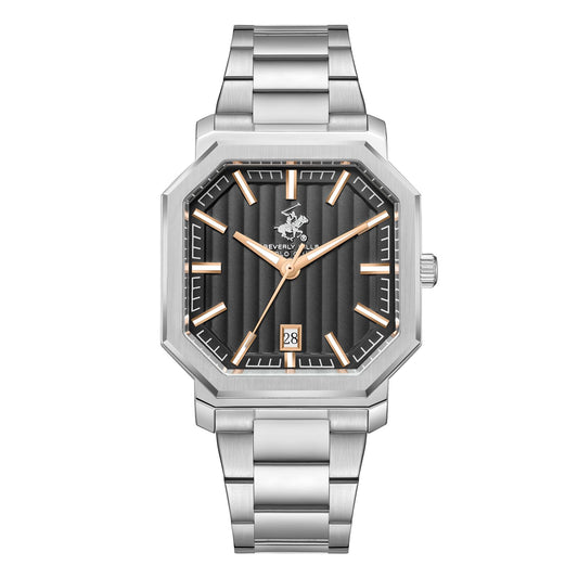 Beverly Hills Polo Club, Men's, Analog Watch, Black Dial, with Stainless Steel Band, BH-BP3793X.360