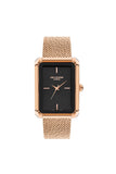 Lee Cooper Women's Watch Analog, Black Dial Rose-Gold Stainless Steel Band, LC07809.450